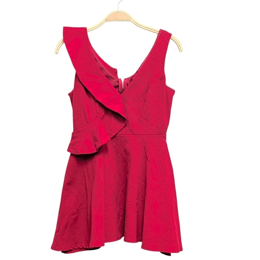 Lulu's Secret Admirer Red Sleeveless Ruffle Mini Sexy Night Out Dress Small - Picture 2 of 7
